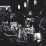 A shot of people at a bar/club