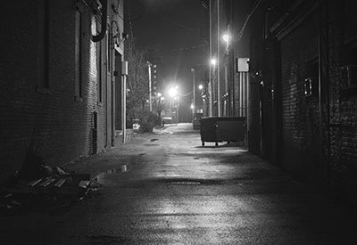 A dark alleyway at Night