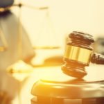Gavel laying on a table.